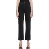 Agolde Pinch Waist Cropped High-rise Flared Jeans In Black