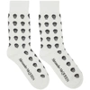 Alexander Mcqueen White And Black Socks With Iconic Skull In White Black
