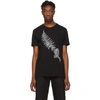 ALEXANDER MCQUEEN BLACK EMBROIDERED FERN T-SHIRT