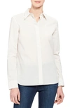 Theory Striped Supima Cotton-blend Poplin Shirt In White