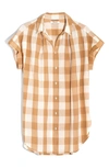 MADEWELL GINGHAM CHECK CENTRAL TUNIC SHIRT,L8449