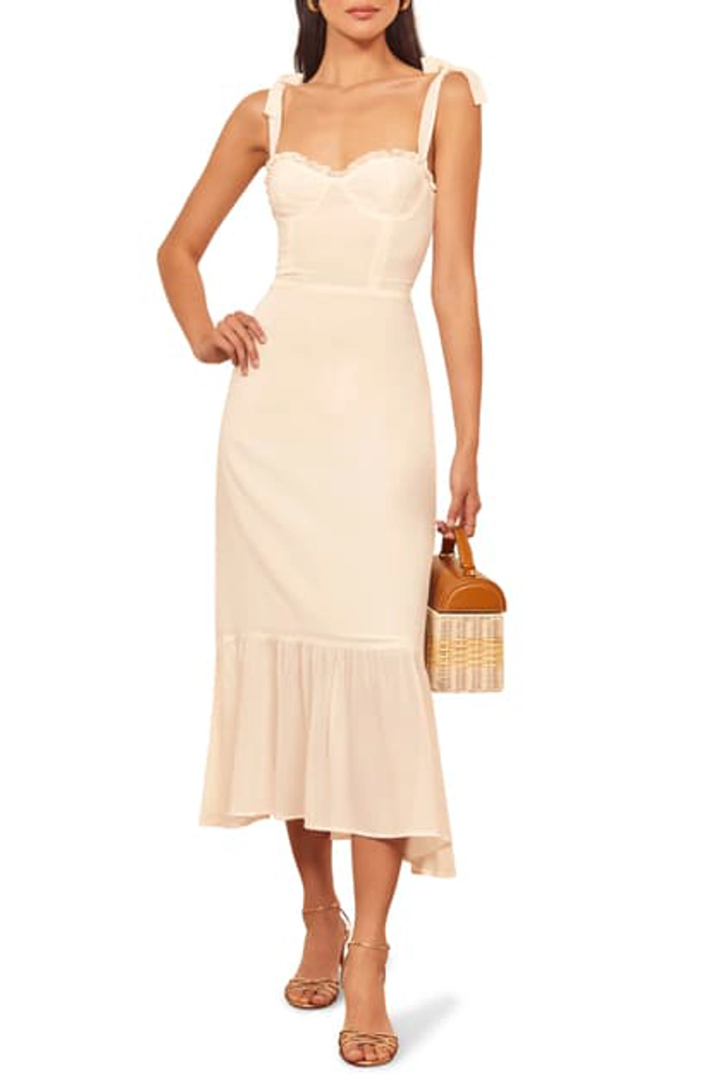 Reformation Nikita Midi Dress In Ivory | ModeSens
