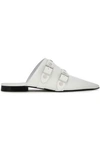 VICTORIA BECKHAM BUCKLED STUDDED PATENT-LEATHER SLIPPERS,3074457345620494348