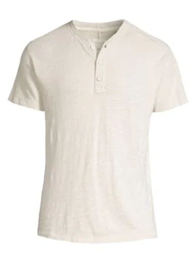 Rag & Bone Cotton Henley In Grey Ash