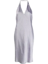 ALEXANDER WANG T T BY ALEXANDER WANG HALTER NECK SLIP DRESS - PURPLE