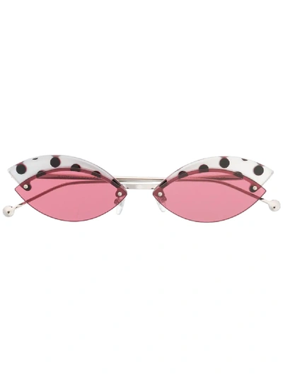 Fendi Eyewear Gepunktete Cat-eye-sonnenbrille - Silber