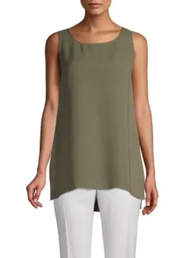 Lafayette 148 Ruthie Silk Blouse In Bay Leaf