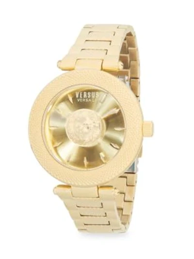 Versus Goldtone Stainless Steel Logo Bracelet Watch