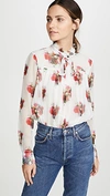 ADAM LIPPES FLORAL TIE NECK TOP