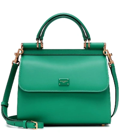 Dolce & Gabbana Sicily Small 58 Leather Shoulder Bag In Green