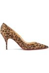 CHRISTIAN LOUBOUTIN CLARE 80 LEOPARD-PRINT SUEDE PUMPS