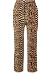 NANUSHKA LUMA PANELED PRINTED CRINKLED-VOILE STRAIGHT-LEG trousers