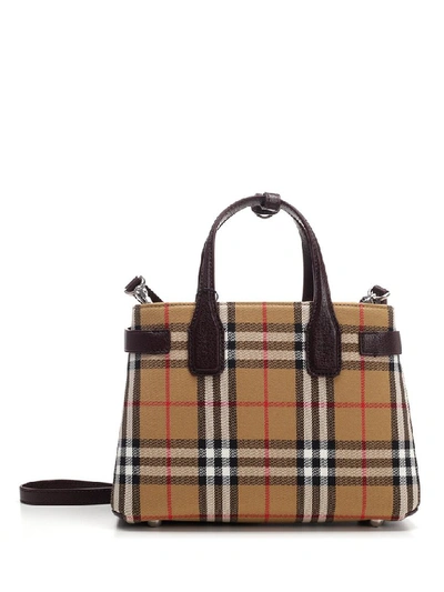 Burberry Vintage Check Banner Tote In Black