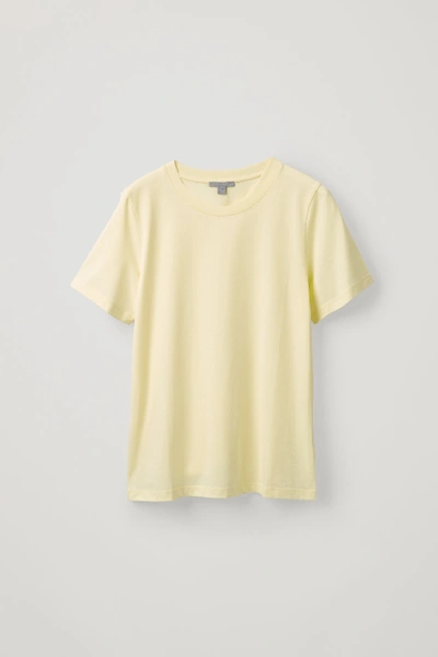 Cos Cotton Jersey T-shirt In Yellow