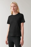 Cos Lyocell-organic Cotton Mix Square Cut T-shirt In Black