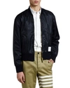 THOM BROWNE MEN'S NYLON SATIN BOMBER JACKET,PROD222260318