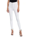 Frame Ali High Waist Cigarette Crop Skinny Jeans In Blanc