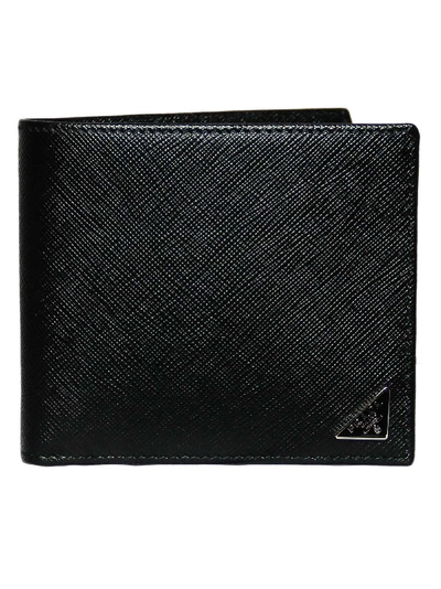 Prada Classic Whith Coin Case Saffiano In Black