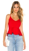 Susana Monaco Flare Hem Tank 6 In Perfect Red