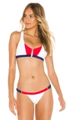 Beach Bunny Endless Summer Bralette Bikini Top In Red, White & Blue