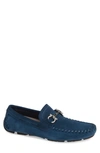 Ferragamo Parigi Bit Driving Moccasin In Petrol Petrol