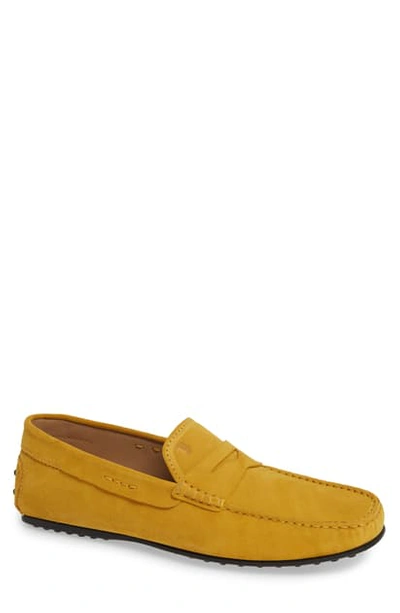 Tod's 'city' Penny Driving Shoe In Yellow