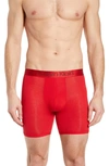 Calvin Klein Ultrasoft Stretch Modal Boxer Briefs In Haute Red W/ Black Logo