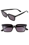 MCQ BY ALEXANDER MCQUEEN 52MM RECTANGLE SUNGLASSES - BLACK/ SMOKE,MQ0191S003