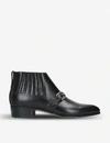 GUCCI MENS BLACK WORSH BUCKLE-DETAIL LEATHER BOOTS 9,5120-10004-3047400109