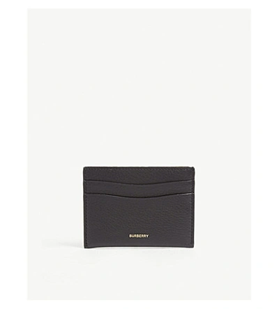 Burberry Logo Leather Card Holder In Black