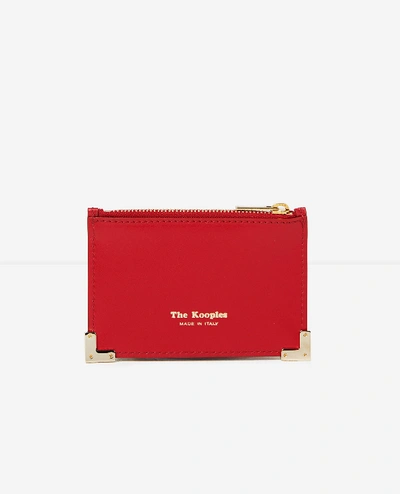 The Kooples Porte-cartes Cuir Lisse Rouge In Red | ModeSens