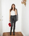 The Kooples Franky Mid-rise Faux Leather Pants In Black