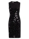 AKRIS PUNTO Leo Paillettes Sleeveless Sheath Dress