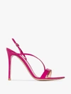 Gianvito Rossi Manhattan 85 Patent-leather Slingback Sandals In Pink