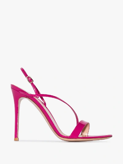 Gianvito Rossi Manhattan 85 Patent-leather Slingback Sandals In Pink
