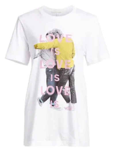 Jonathan Simkhai Love Is Love Is Love Graphic Tee In White
