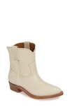 Frye Billy Bootie In Off White Leather