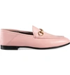 Gucci Brixton Collapsible Leather Loafers In Light Pink Leather