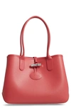 LONGCHAMP ROSEAU LEATHER TOTE - RED,L2685871882