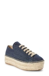 Prada Double Wheel Platform Sneaker In Blue Denim