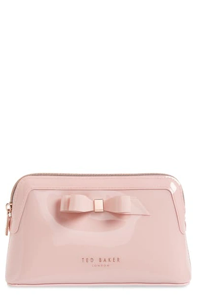Ted Baker Cahira Bow Cosmetics Case In Light Pink
