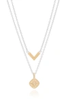 ANNA BECK REVERSIBLE LAYERED PENDANT NECKLACE,1314N-TWT