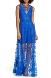 BRONX AND BANCO OLYMPIA FLORAL SHEER COLUMN GOWN,BB-2019-02-34