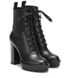 Gianvito Rossi Leather & Eco Stretch Martis Platform Ankle Boots In Black