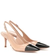 GIANVITO ROSSI LUCY 70 LEATHER SLINGBACK PUMPS,P00398060