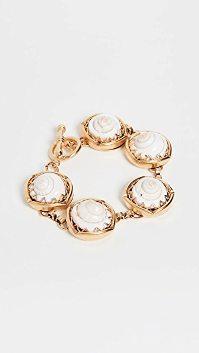 Brinker & Eliza Surfer's Paradise Bubble Bracelet In Gold/white