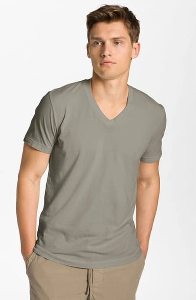 James Perse Short Sleeve V-neck T-shirt In Dapple