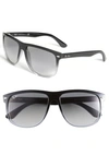 Ray Ban Boyfriend 60mm Flat Top Sunglasses - Light Grey Gradient