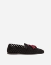 DOLCE & GABBANA PERFORATED SUEDE YOUNG POPE SLIPPERS