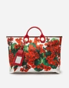 DOLCE & GABBANA LARGE CAPRI SHOPPING BAG IN PORTOFINO-PRINT CANVAS